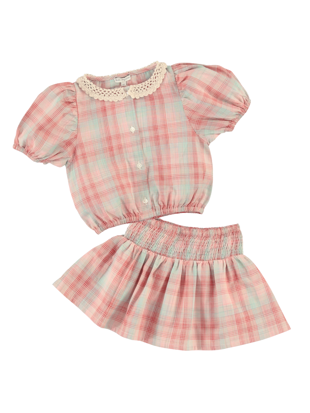 Nicole Skirt Set Sets Bebe Organic Summer Check 2Y