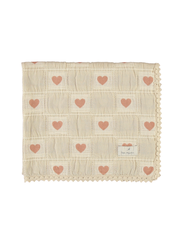 Pink Hearts Patchwork Blanket Blankets Bebe Organic Pink