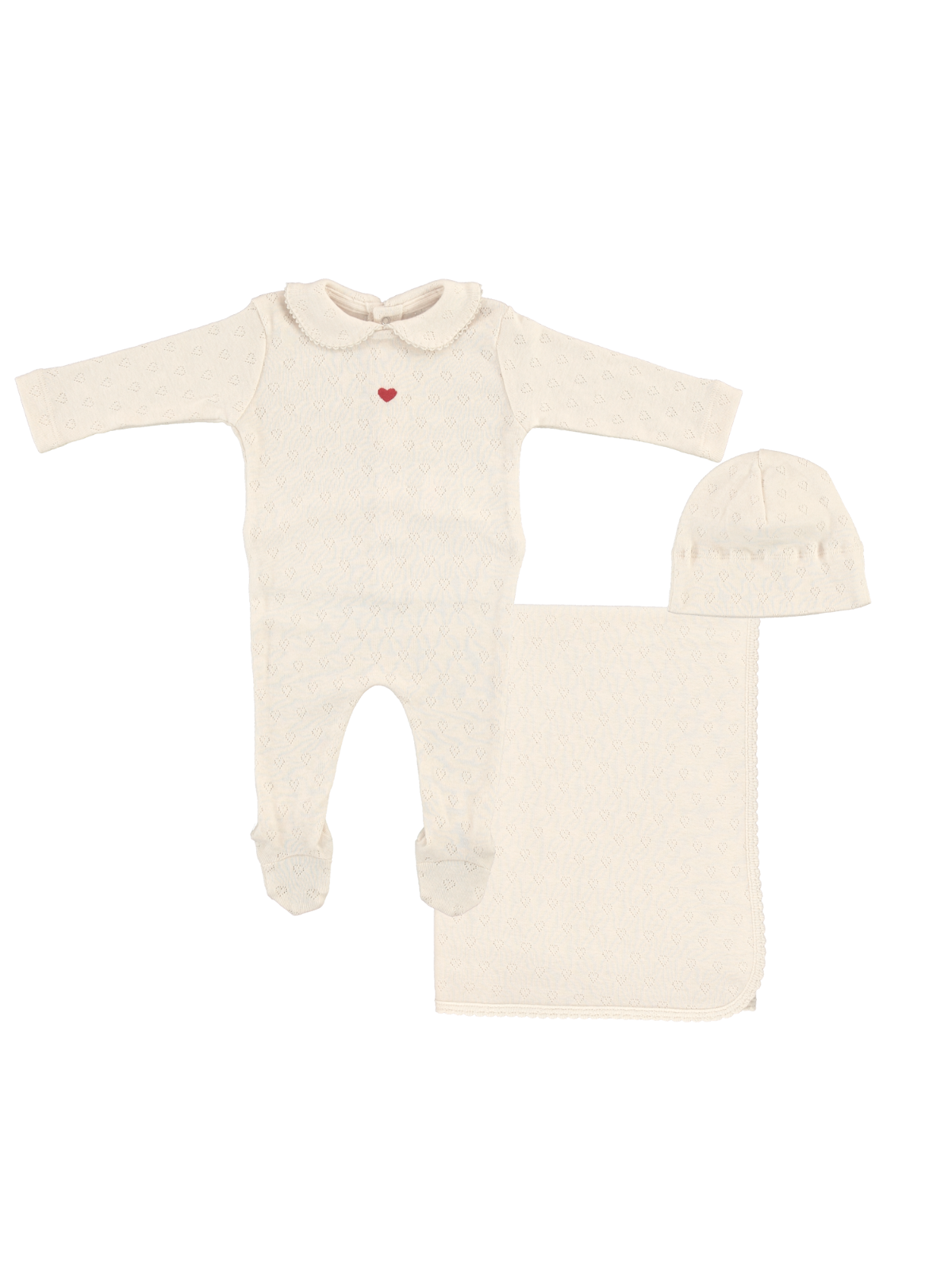 Pointelle Hearts Baby Set Sets Bebe Organic Natural Newborn