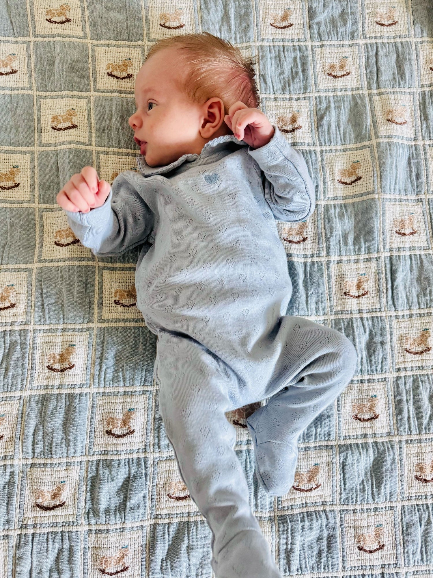 Pointelle Hearts Footie Rompers Bebe Organic