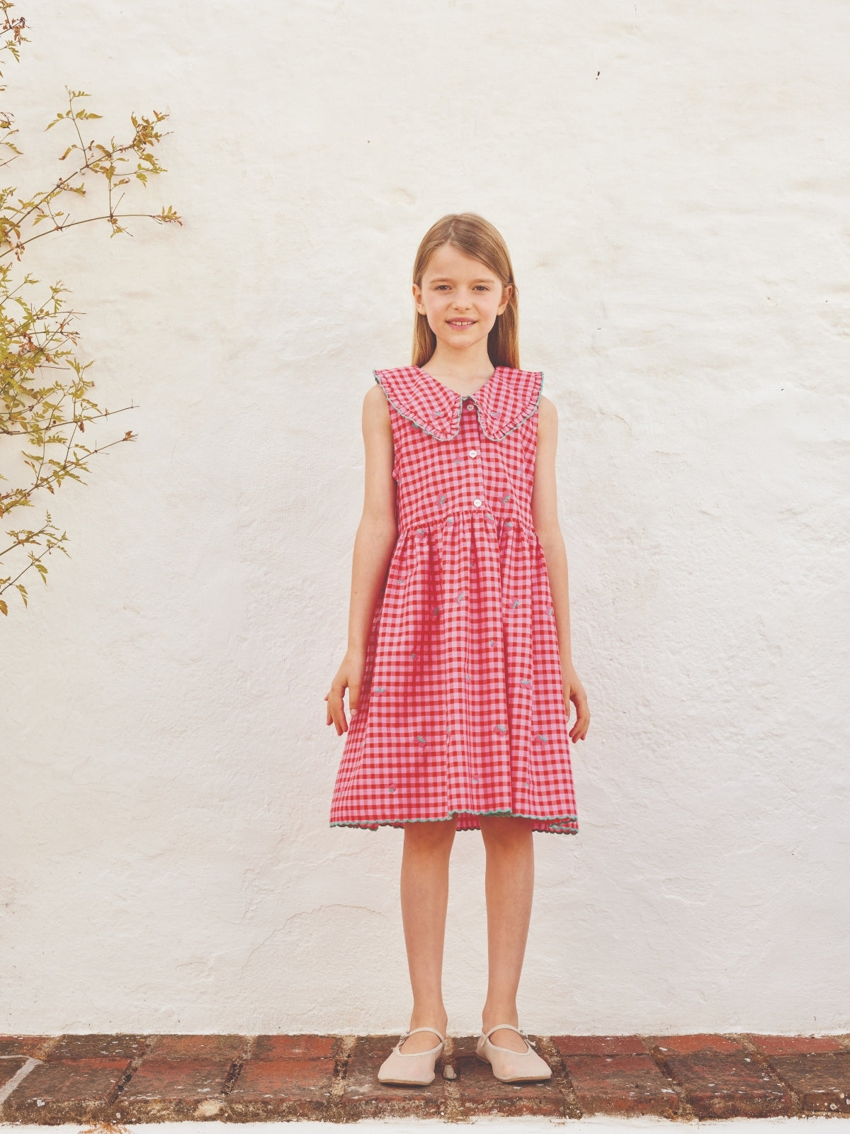 Raspberry Check Alisa Dress Dresses Bebe Organic