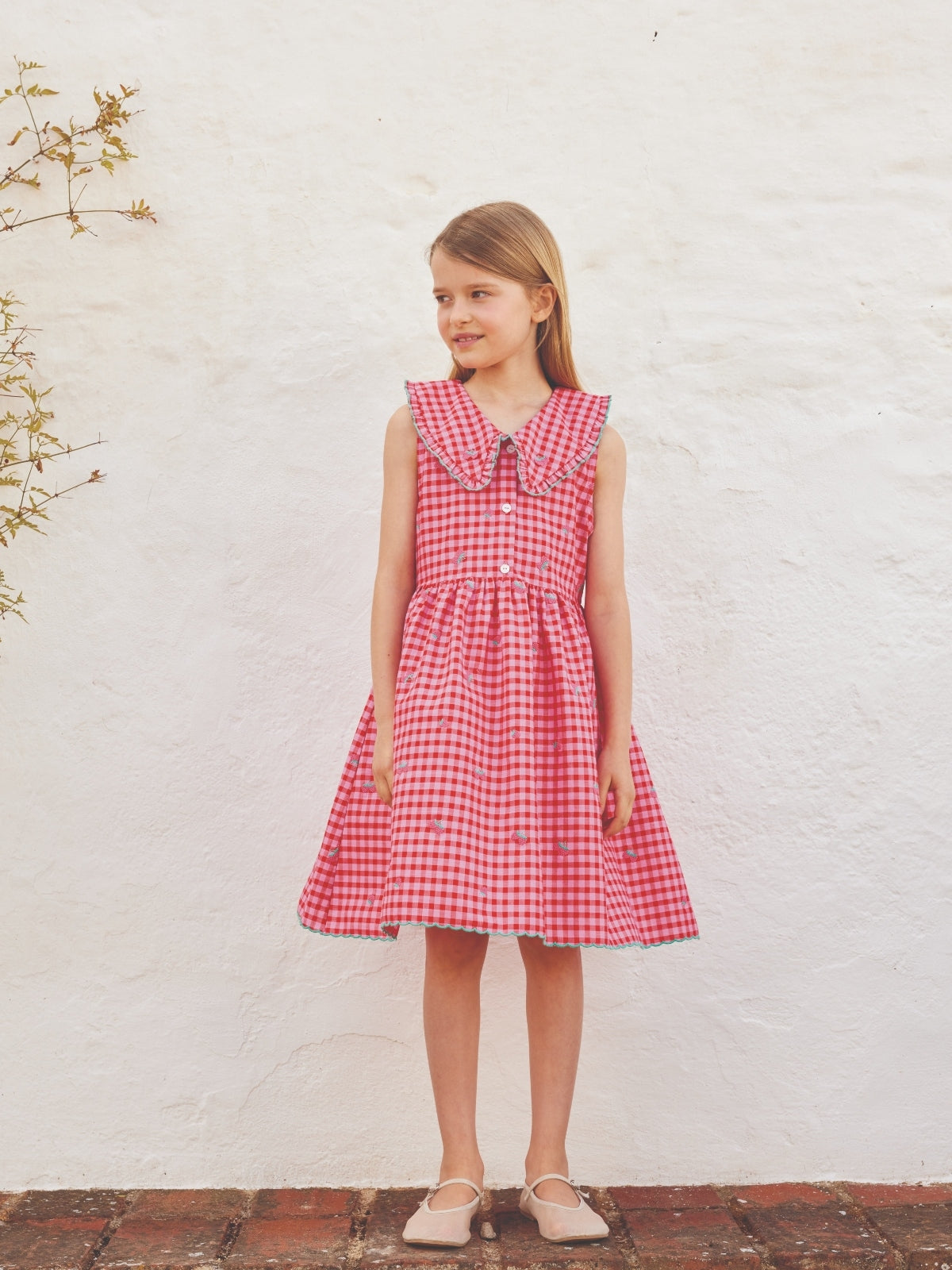 Raspberry Check Alisa Dress Dresses Bebe Organic