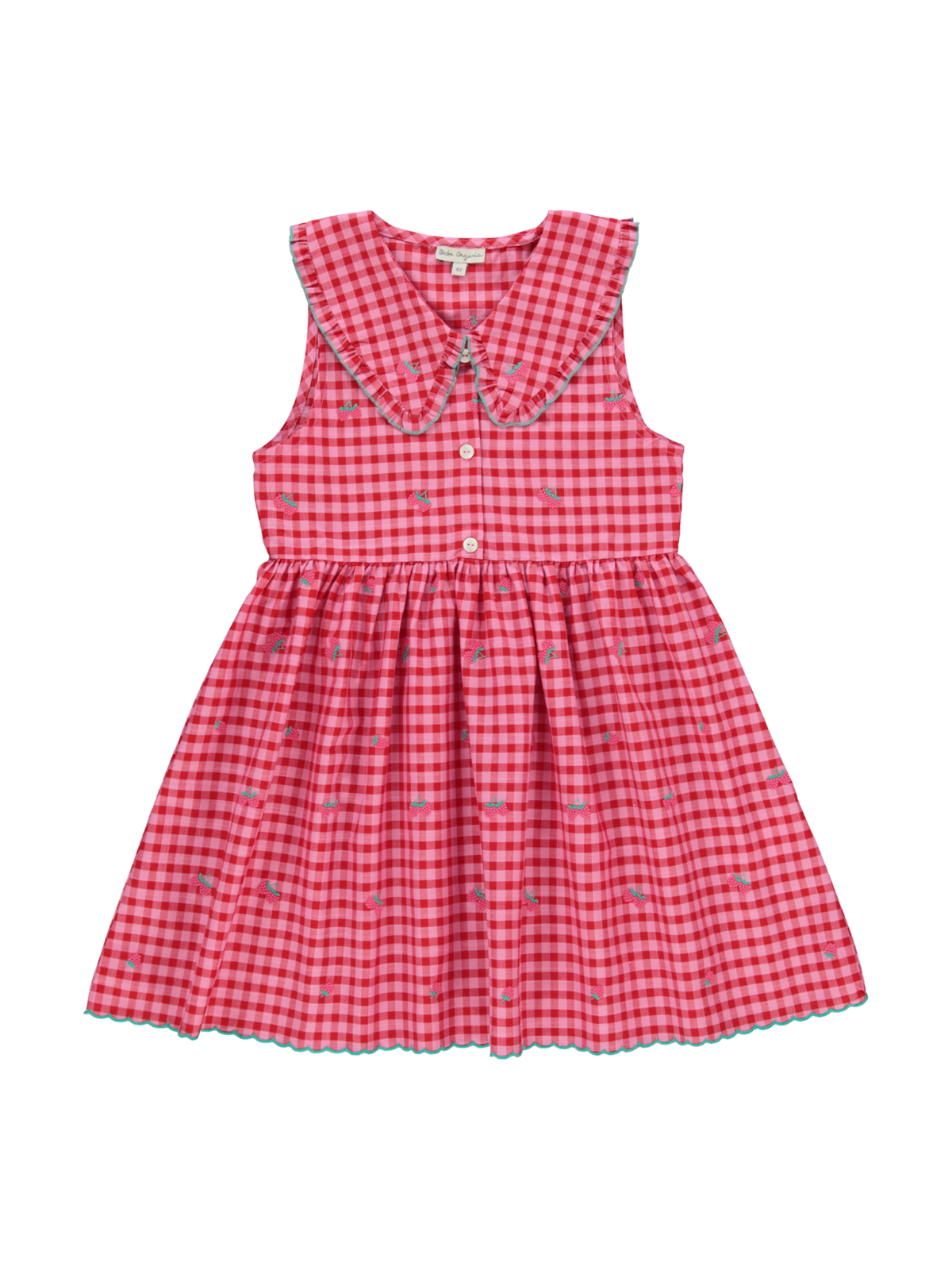 Raspberry Check Alisa Dress Dresses Bebe Organic Raspberry 2Y