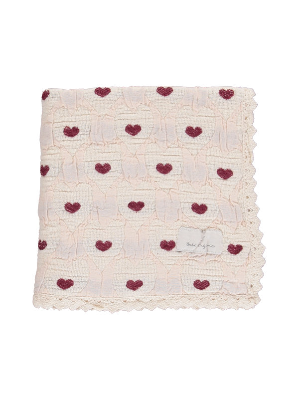 Red Hearts Patchwork Blanket