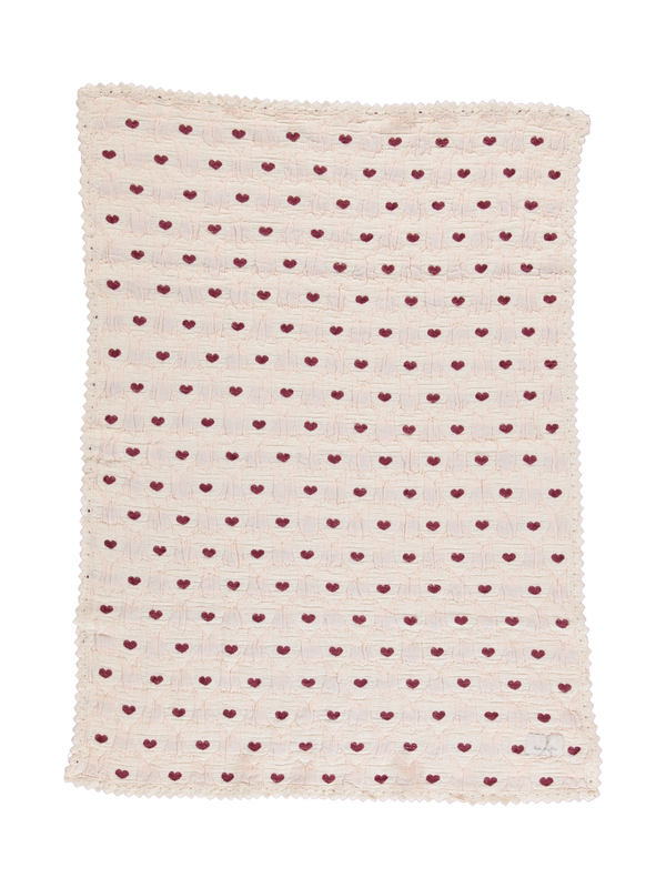 Red Hearts Patchwork Blanket