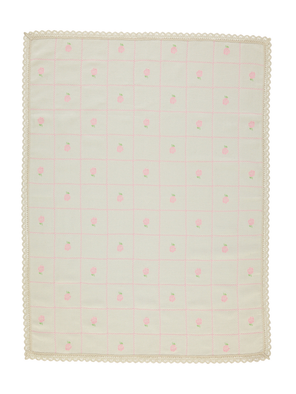 Rosie Lace Trim Jacquard Blanket Blankets Bebe Organic