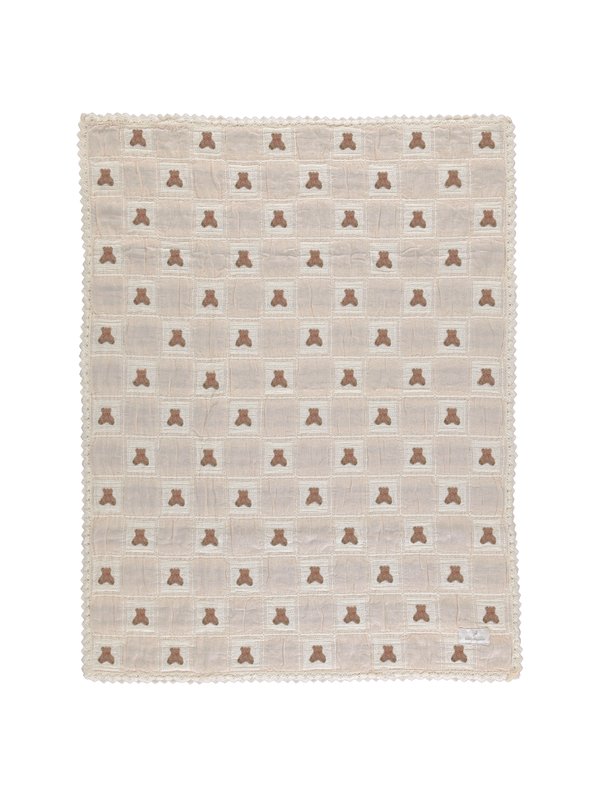 Sand Teddy Bear Patchwork Blanket