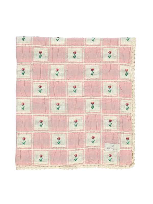 Tulip Patchwork Blanket Blankets Bebe Organic Blush