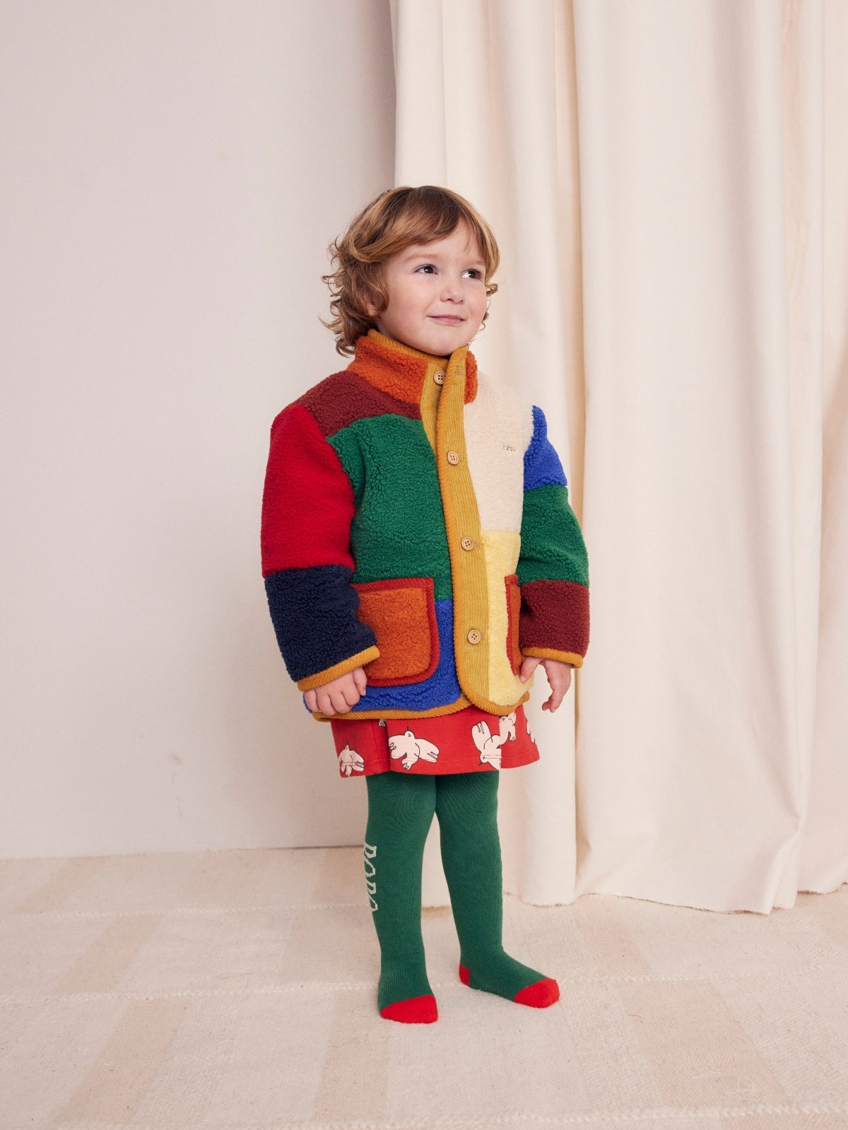 Baby Colorblock Sheepskin Jacket Outerwear Bobo Choses   