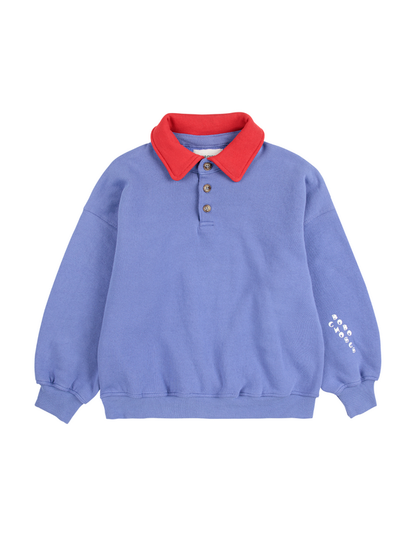 Colorblock Polo Sweatshirt Sweatshirts Bobo Choses Periwinkle 2-3Y