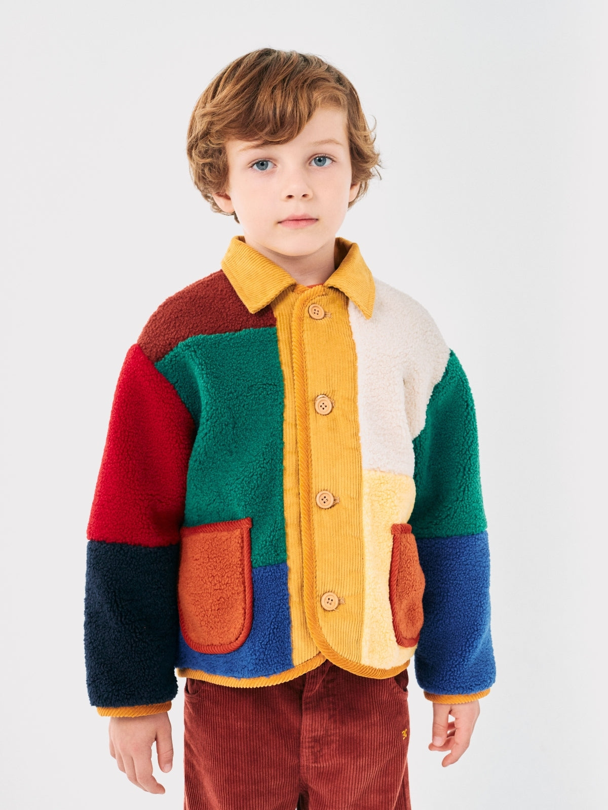 Colorblock Sheepskin Jacket Outerwear Bobo Choses   