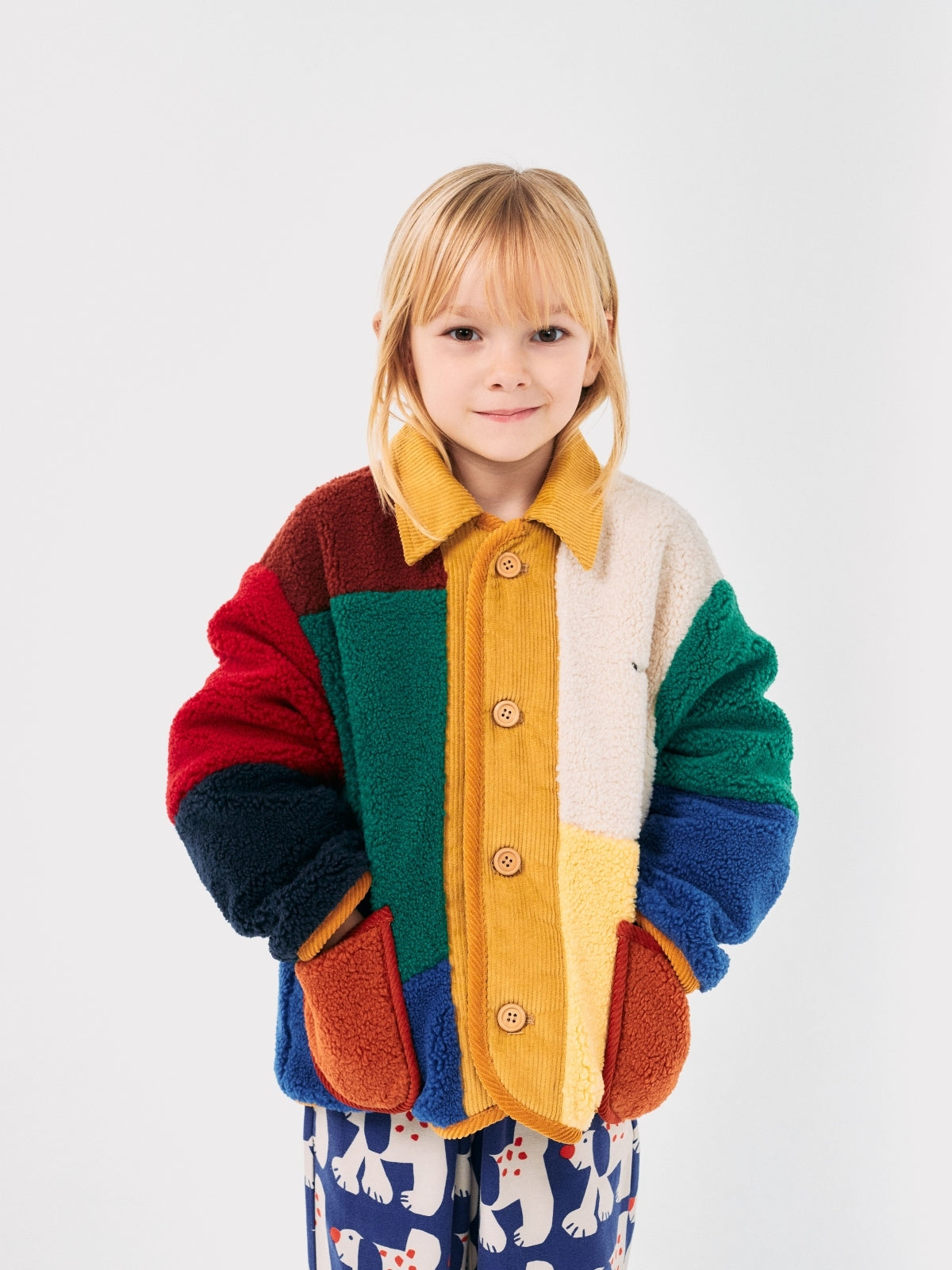 Colorblock Sheepskin Jacket Outerwear Bobo Choses   