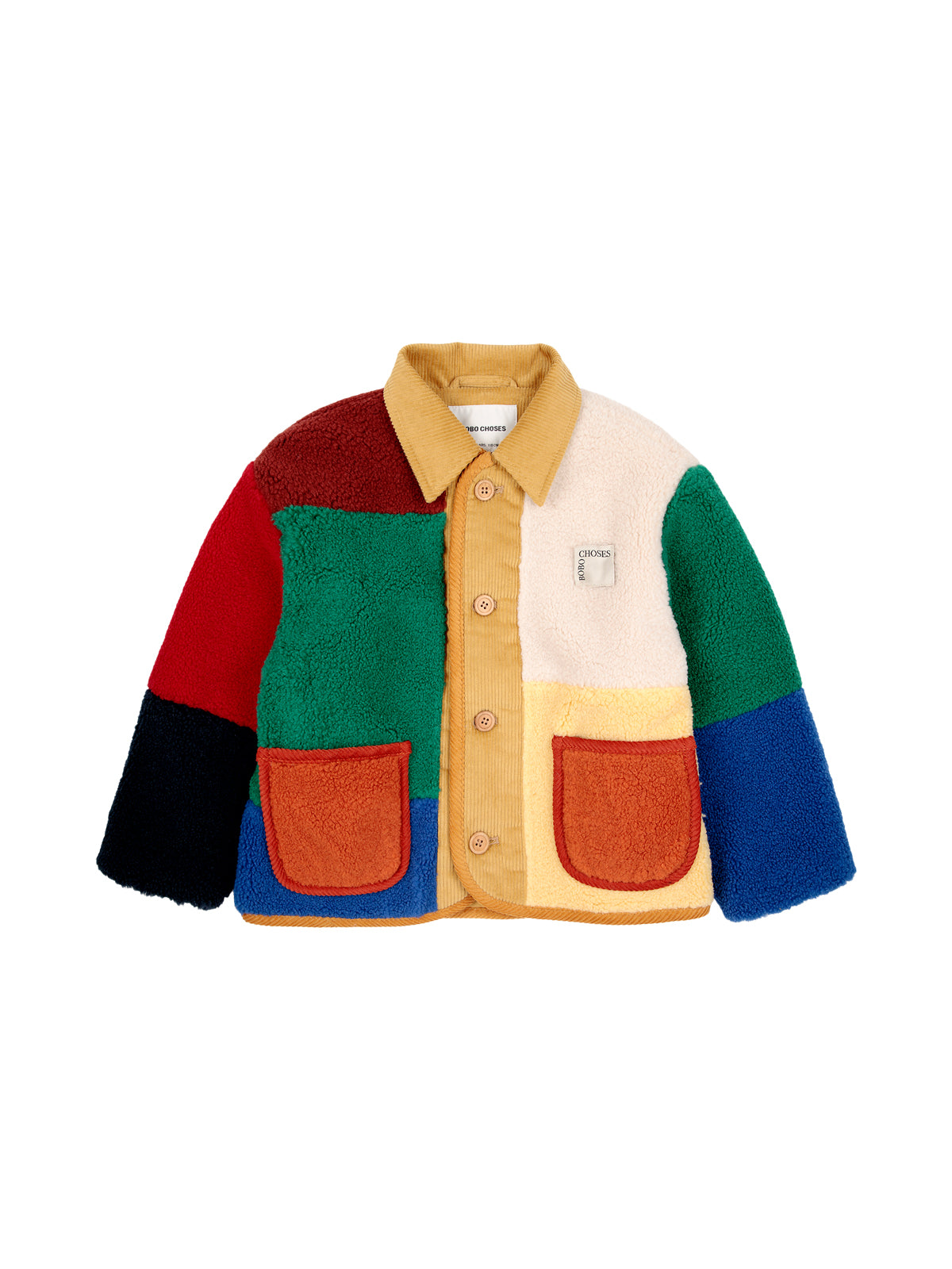 Colorblock Sheepskin Jacket Outerwear Bobo Choses Yellow Multi 2-3Y 