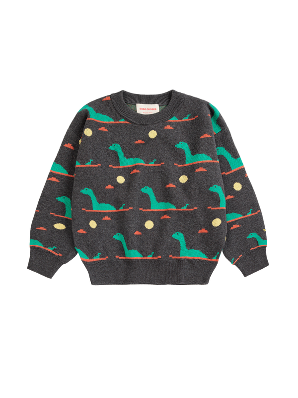 Lake Monster Sweater Sweatshirts Bobo Choses Dark Heather Gray 2-3Y