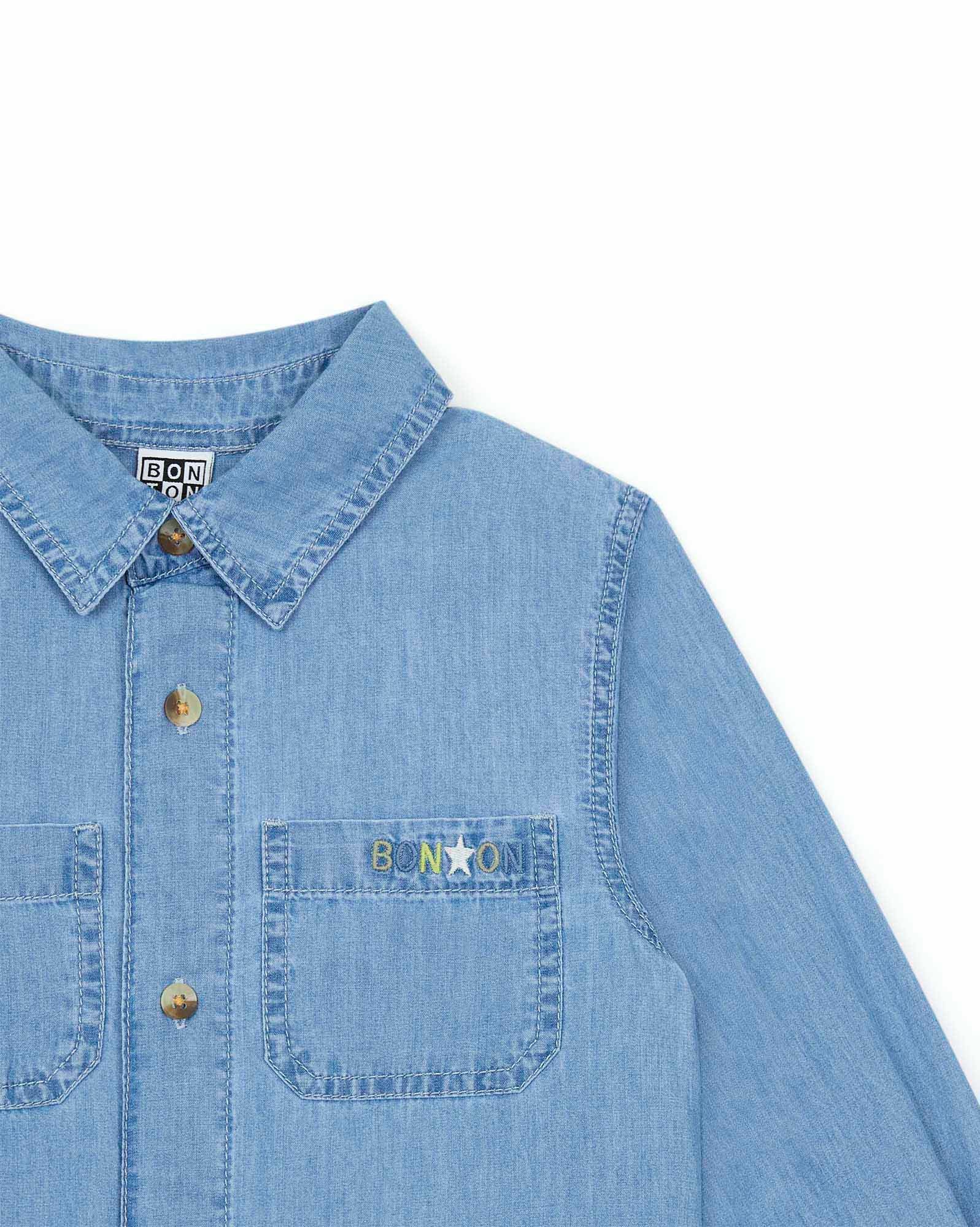 Chambray Shirt Tops Bonton   