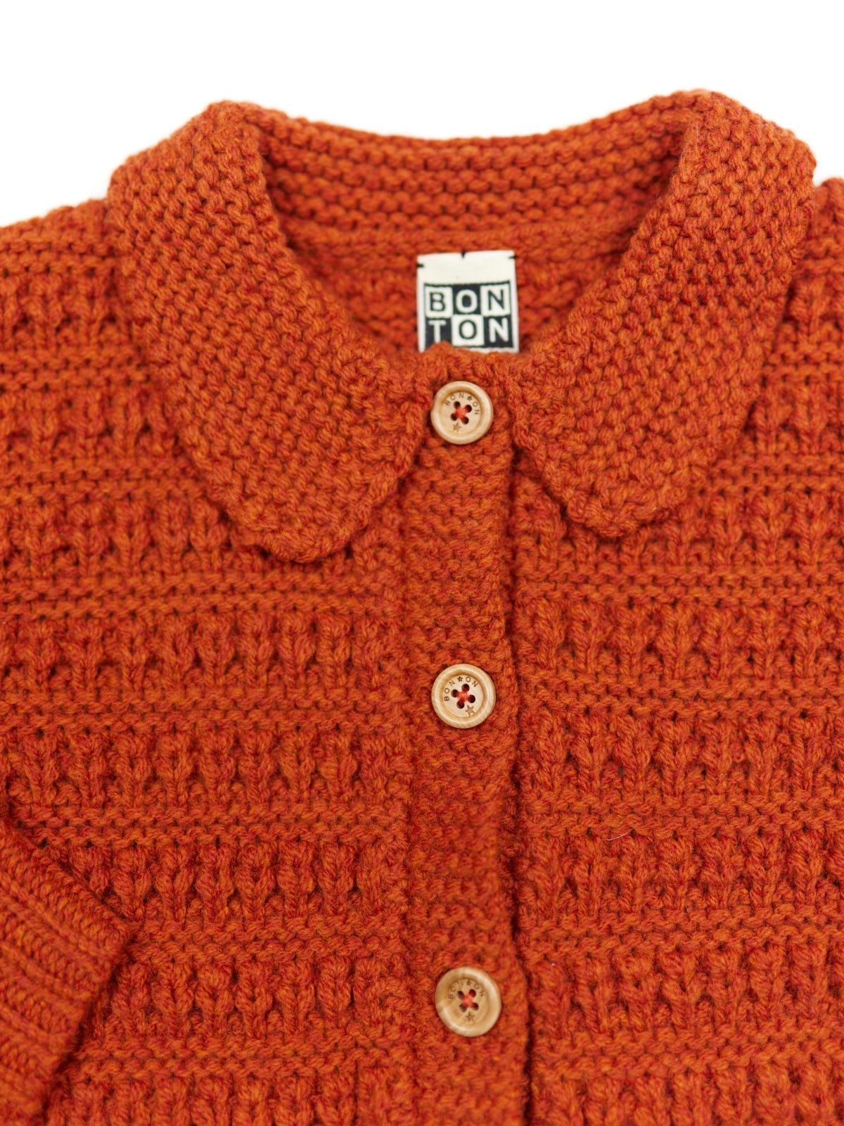 Bon Ton Collared Heart Pocket Cardigan Dark Orange 8Y Expertly Edited Children s Boutique for Clothes Toys Accessories More Danrie