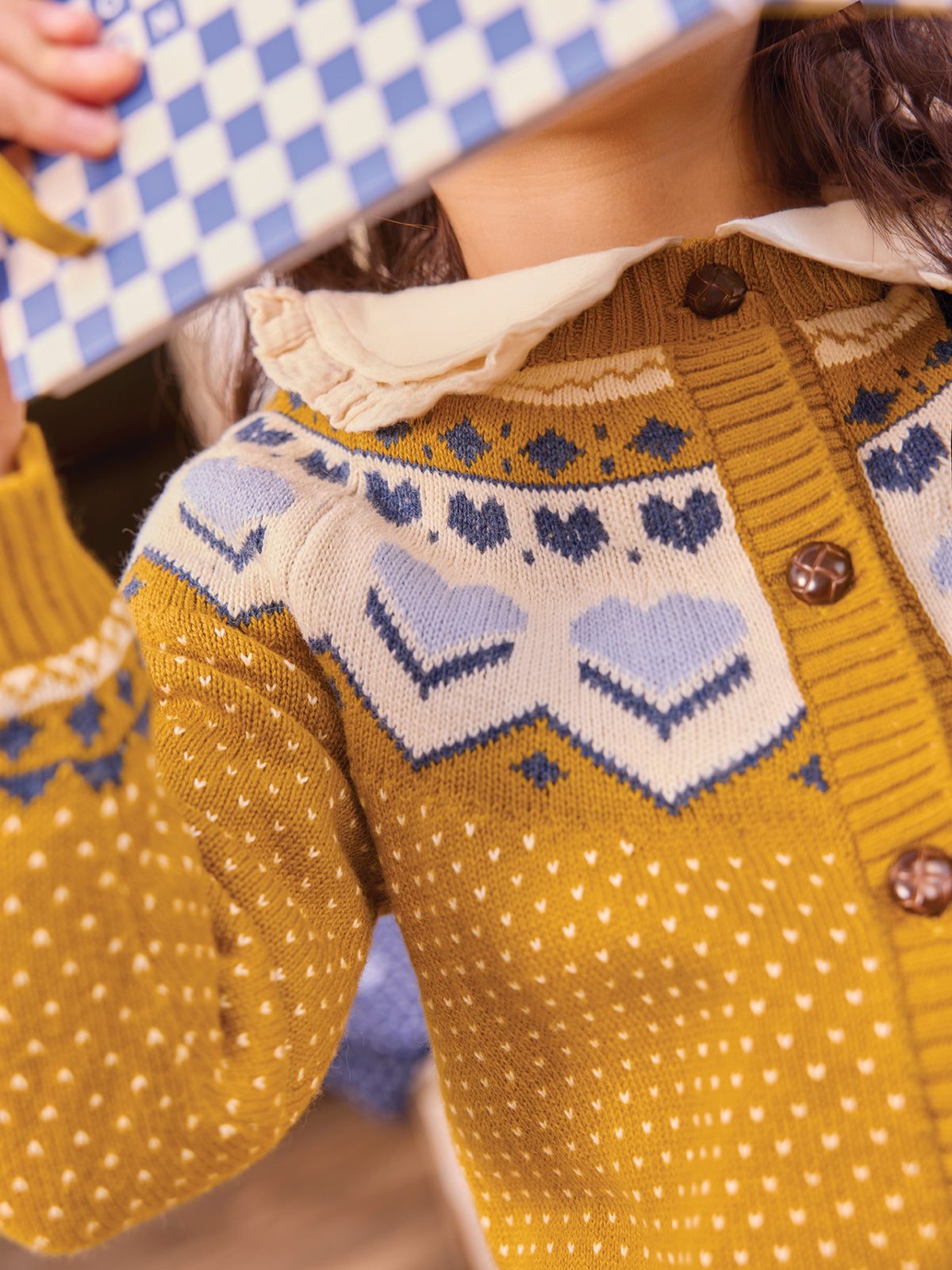 Fair Isle Hearts Cardigan Sweaters Bonton