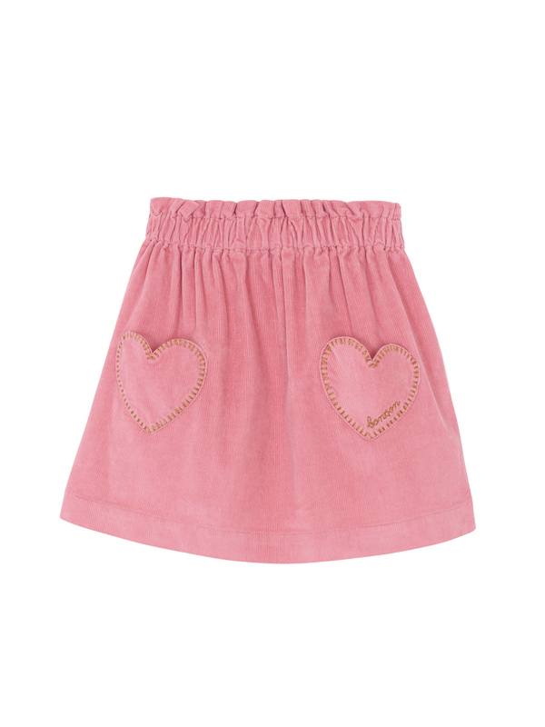 Heart Pocket Corduroy Skirt Skirts Bonton Pink 3Y