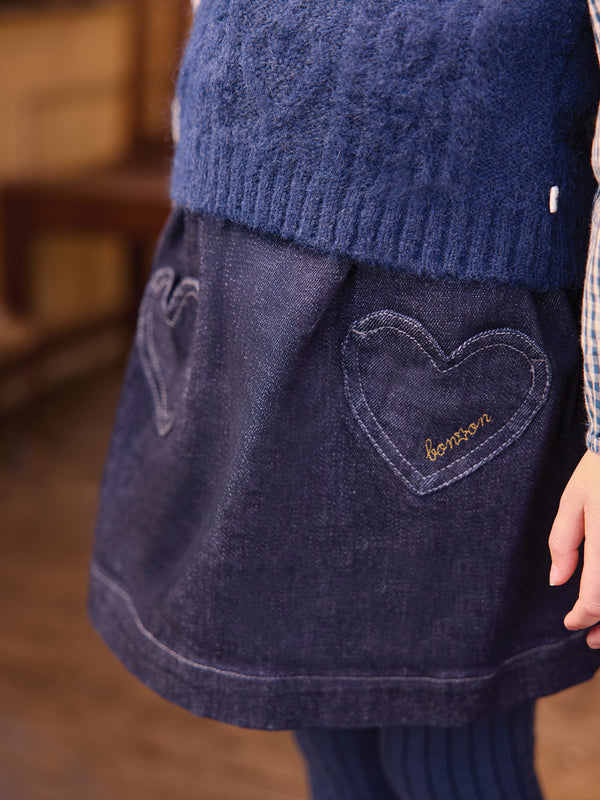 Heart Pocket Denim Skirt