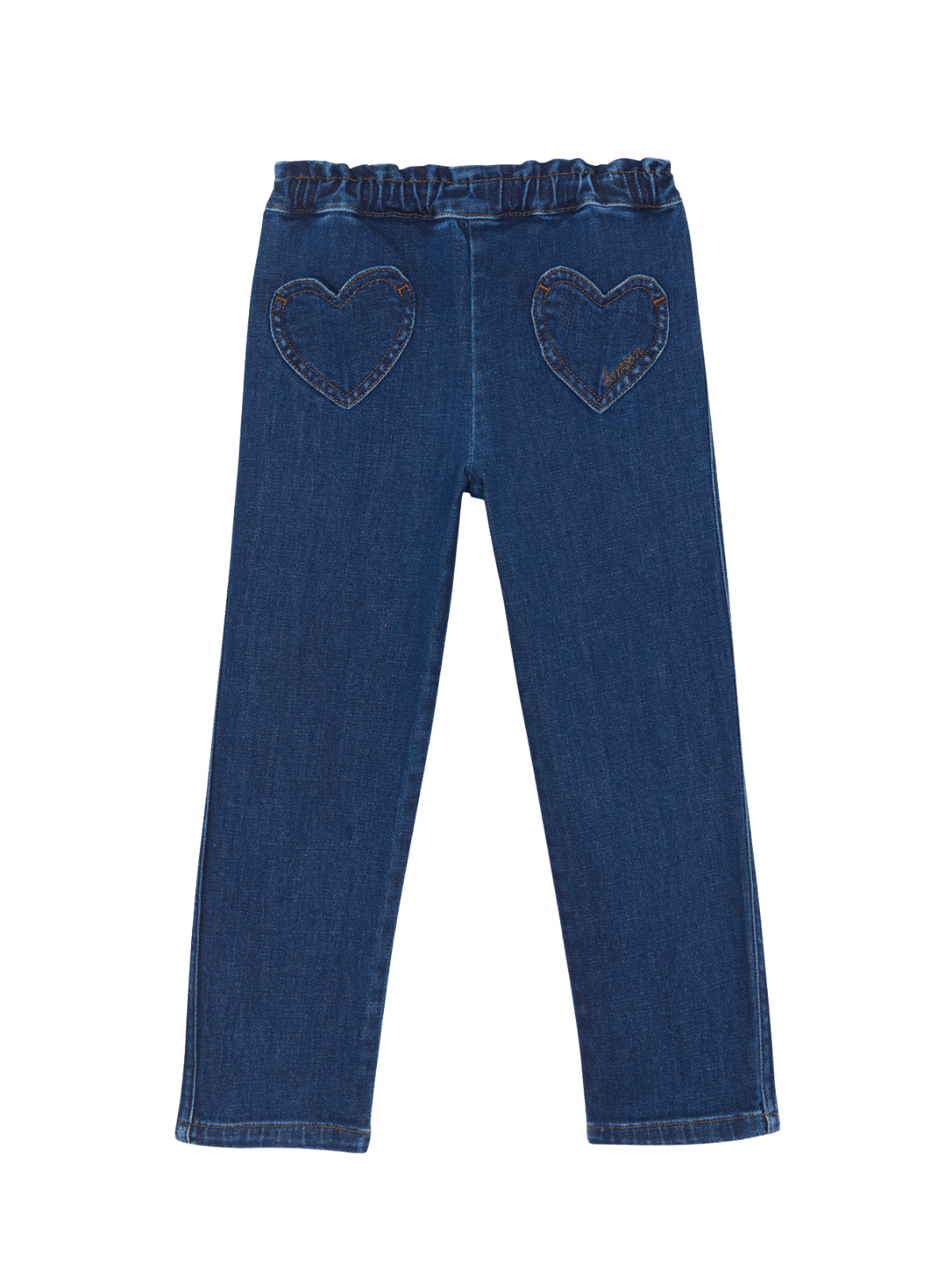 Heart Pocket Jeans Pants Bonton Dark Blue Denim 3Y