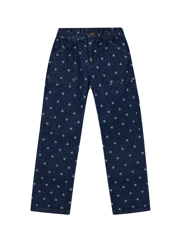 Heart Print Jeans Pants Bonton Denim 3Y