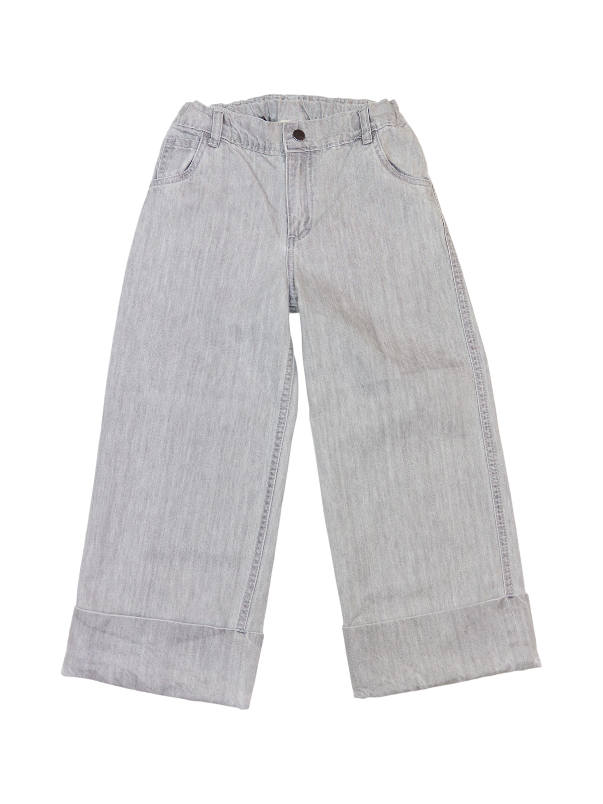 Janot Cuffed Gray Jeans Pants Bonton Chambray Gray 4Y 
