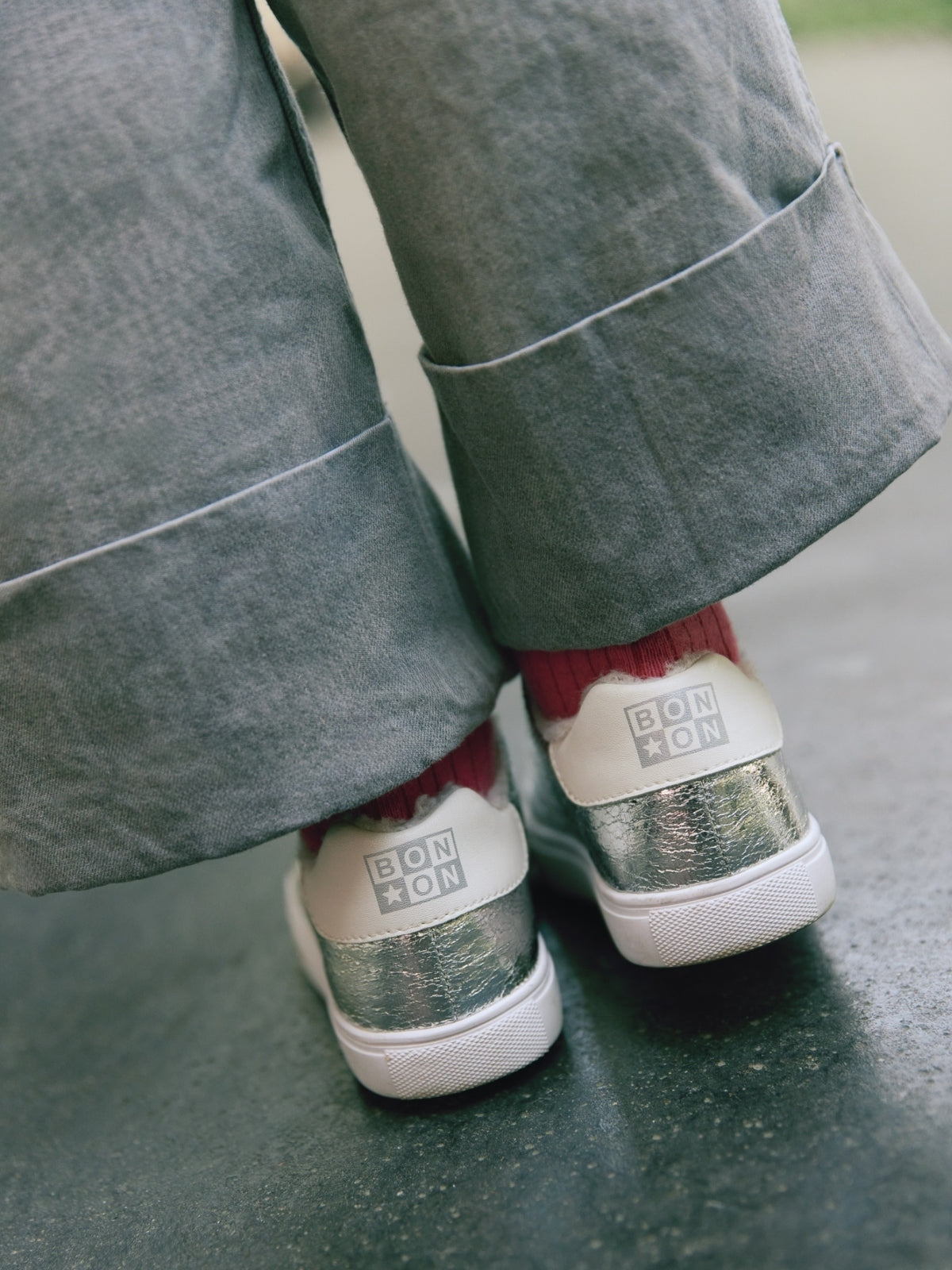 Janot Cuffed Gray Jeans Pants Bonton   