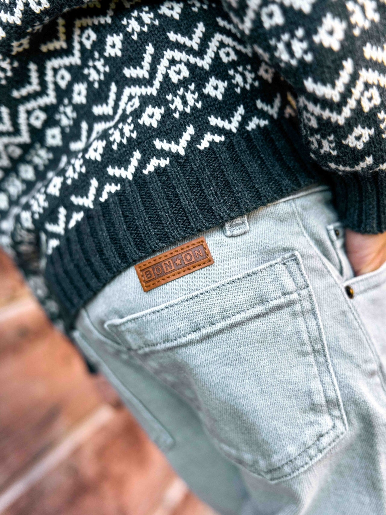 Leonard Fair Isle Quarter Zip Sweater Sweaters Bonton