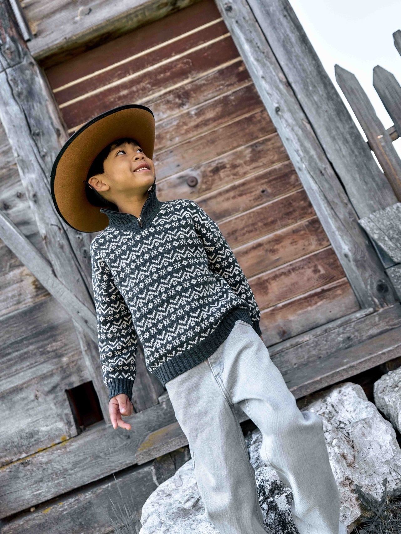 Leonard Fair Isle Quarter Zip Sweater Sweaters Bonton