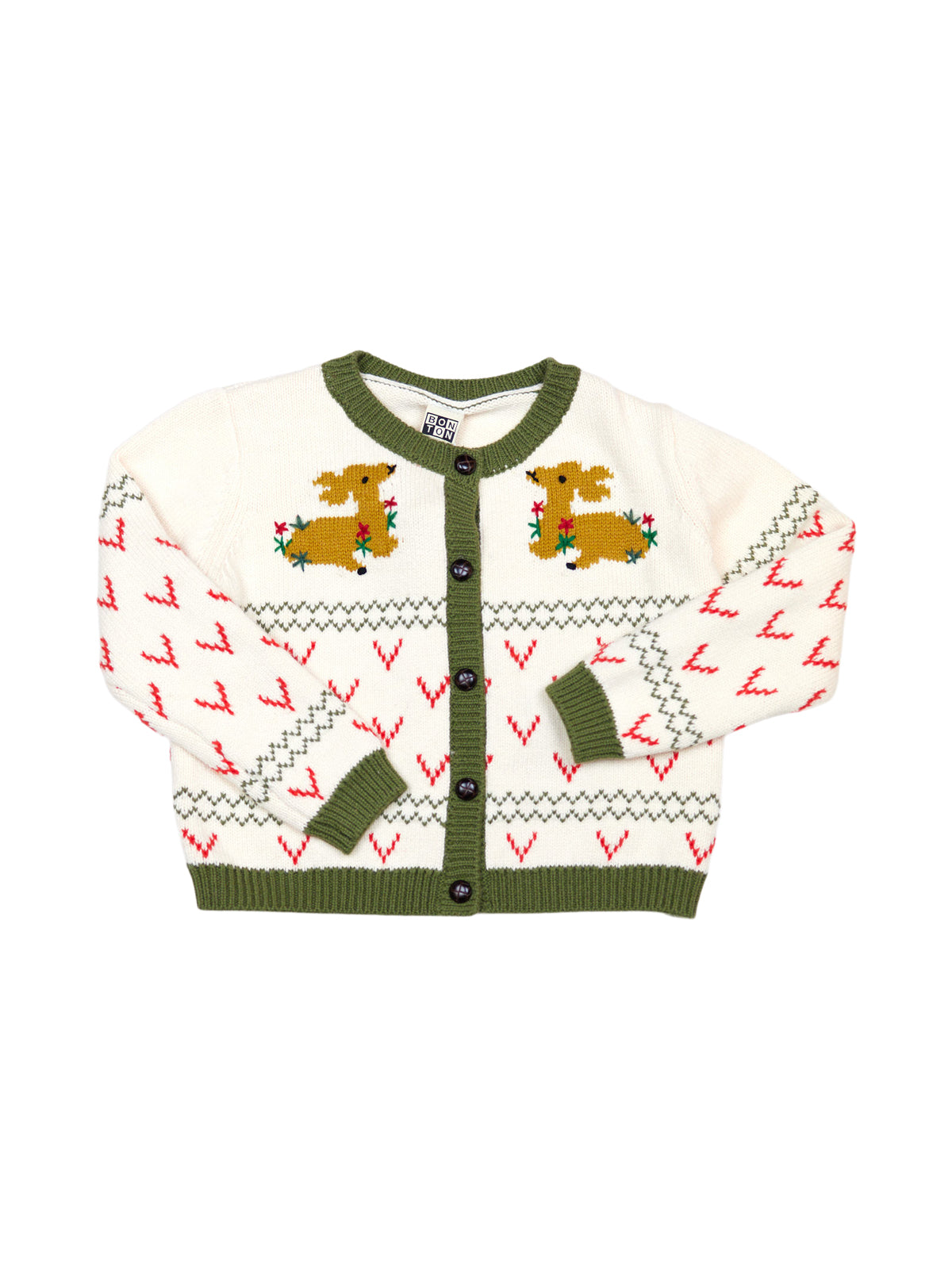 Lilou Reindeer Cardigan Sweaters Bonton   