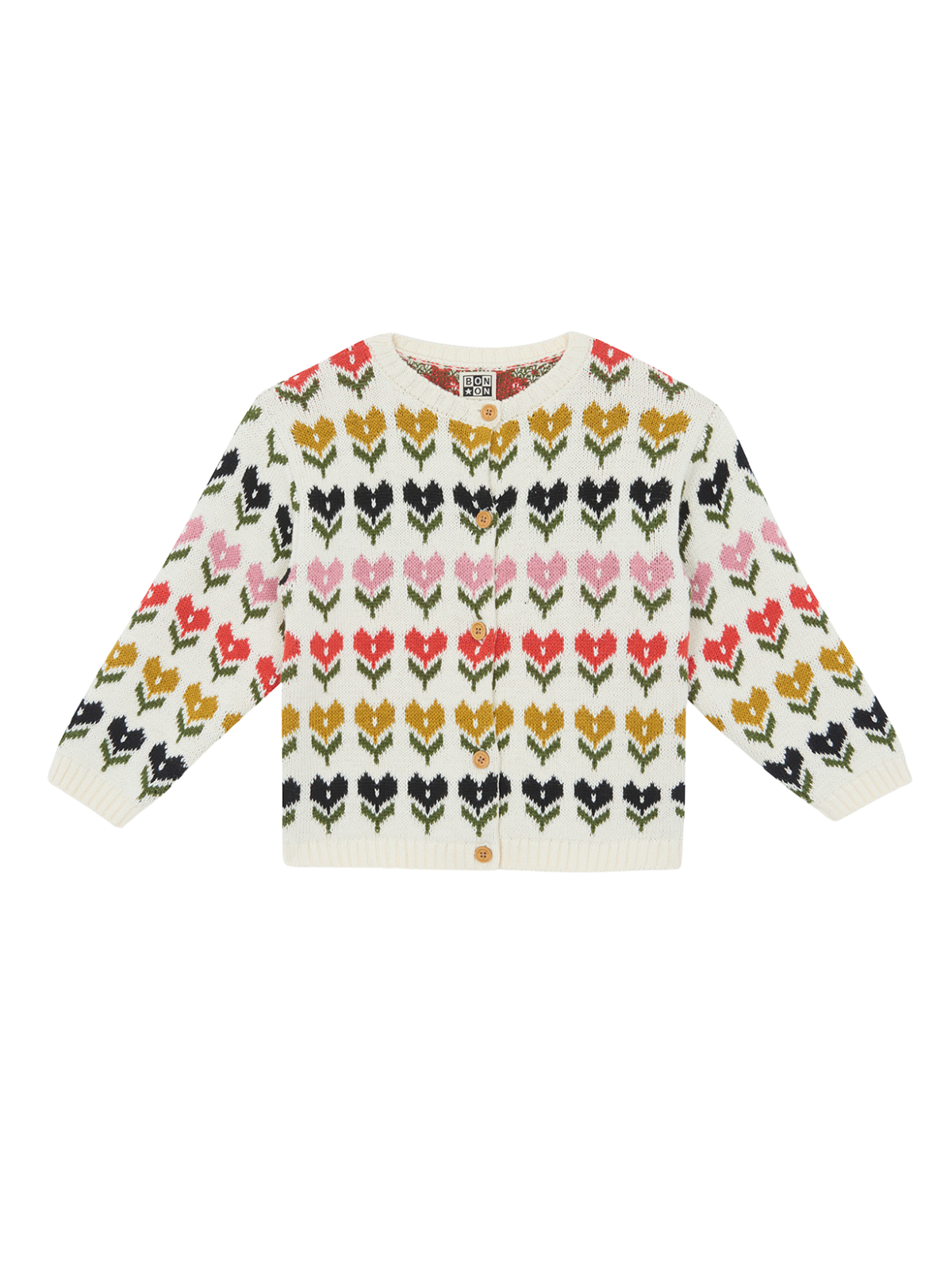 Maligne Flower Cardigan Sweaters Bonton Winter White 2Y