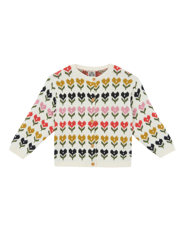 Maligne Flower Cardigan Sweaters Bonton Winter White 2Y