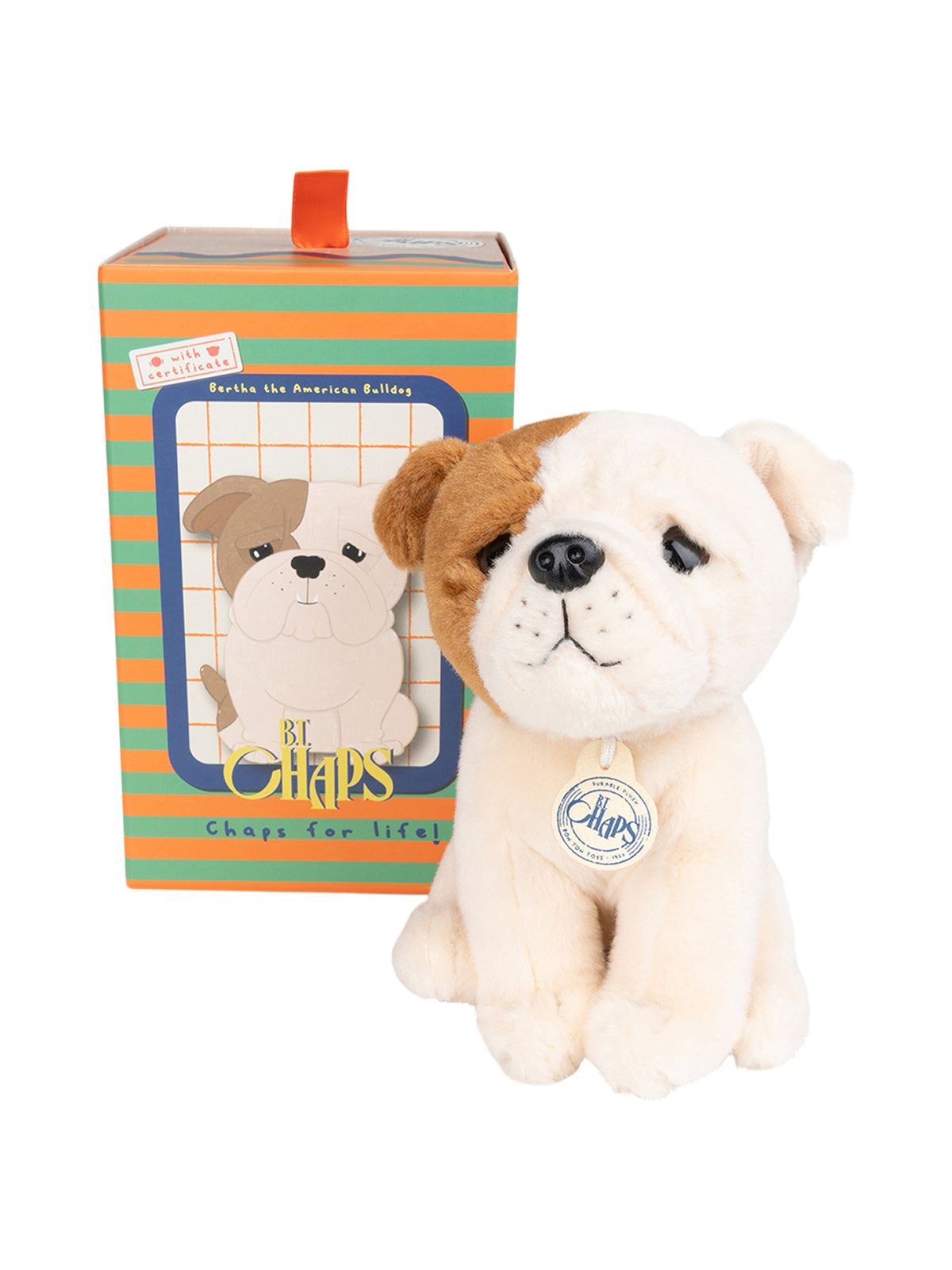 Bertha the American Bulldog Floppy in Gift Box Plush BT Chaps   