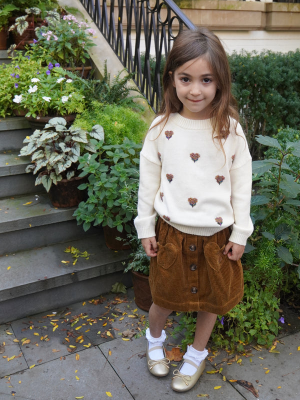 Heart Pocket Corduroy Skirt