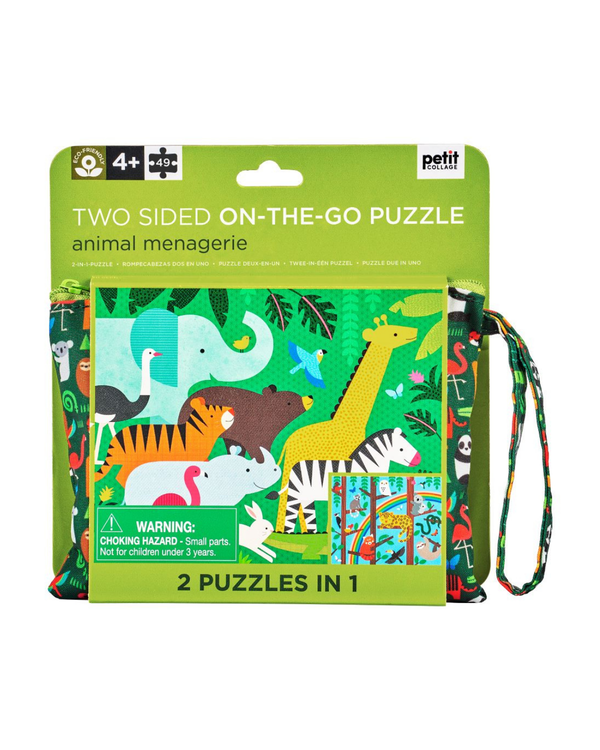 Two Sided On-The-Go Animal Puzzle Games & Puzzles Chronicle Books