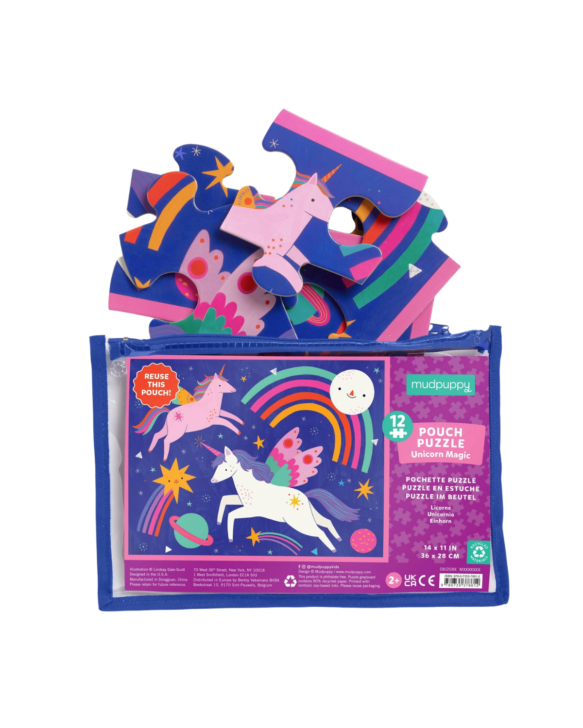 Unicorn Magic 12 Piece Pouch Puzzle Games & Puzzles Chronicle Books