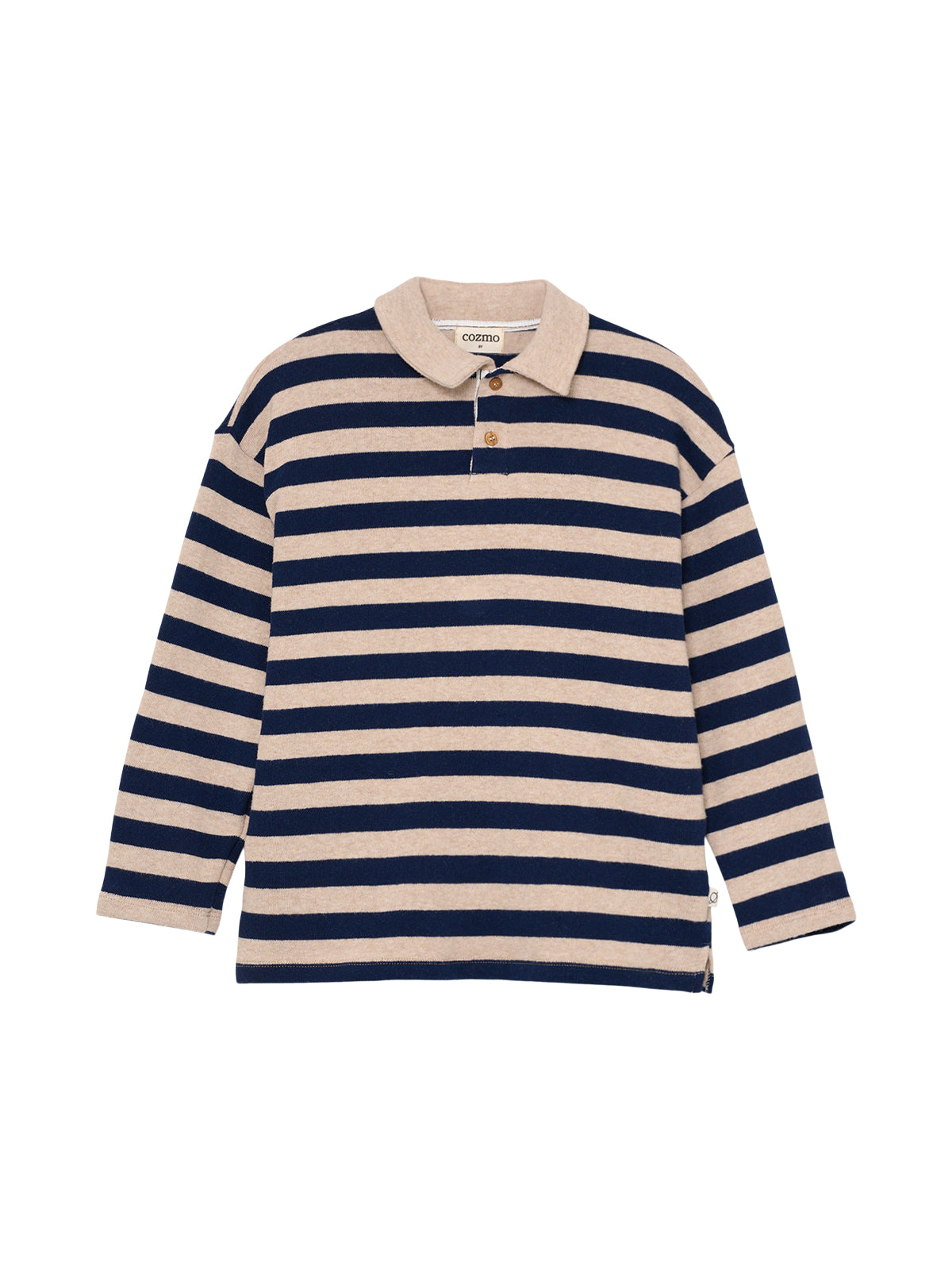 Collared Stripe Sweatshirt Sweatshirts Cozmo Navy Stripe 2Y 