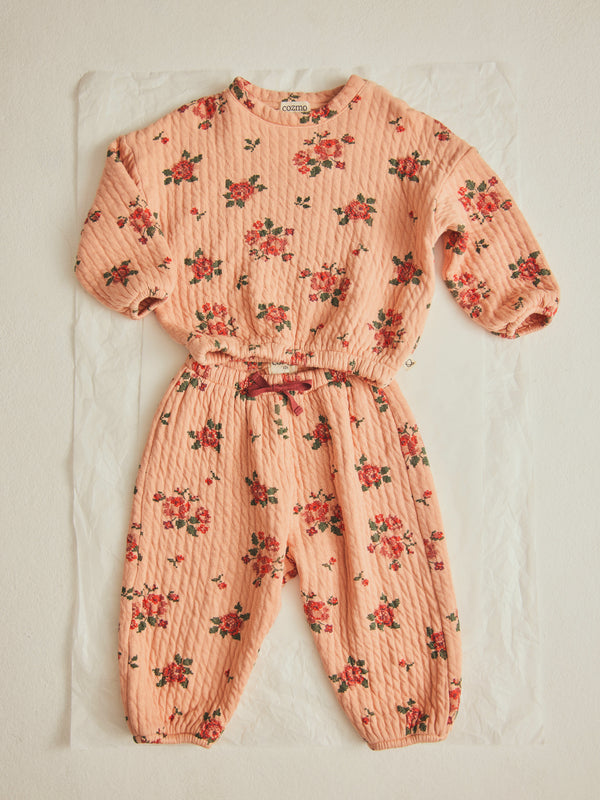 Quilted Floral Sweatshirt Set Sets Cozmo