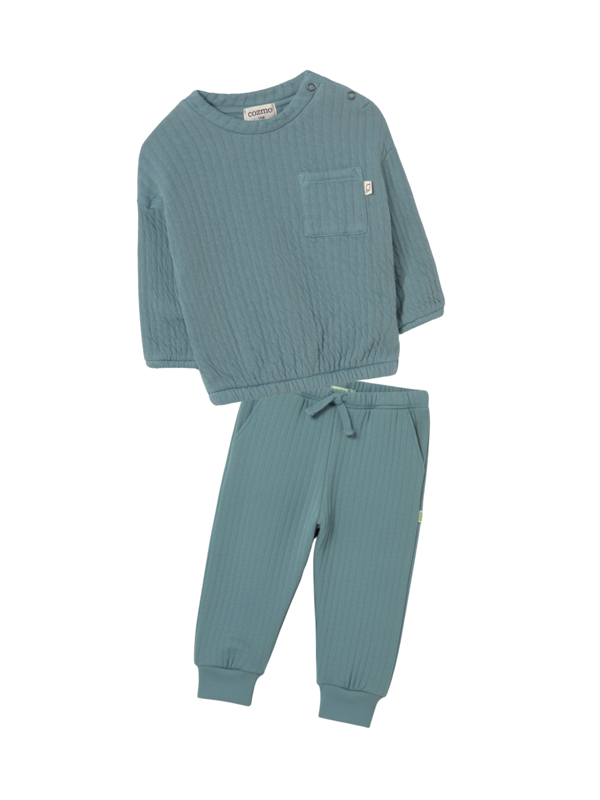 Quilted Sweatshirt Set Sets Cozmo Blue 6M