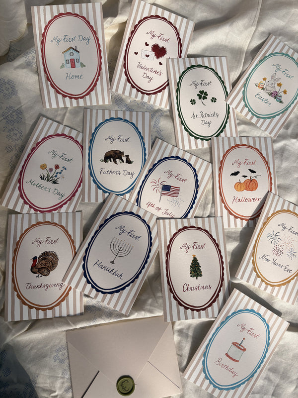 Baby Holiday Milestone Cards Party Supplies Crystal Ochoa Illustrations