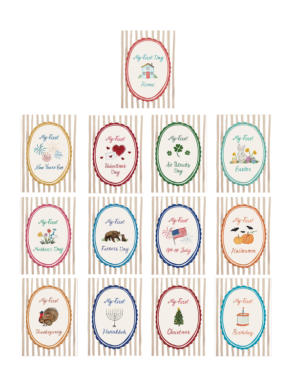 Baby Holiday Milestone Cards Party Supplies Crystal Ochoa Illustrations
