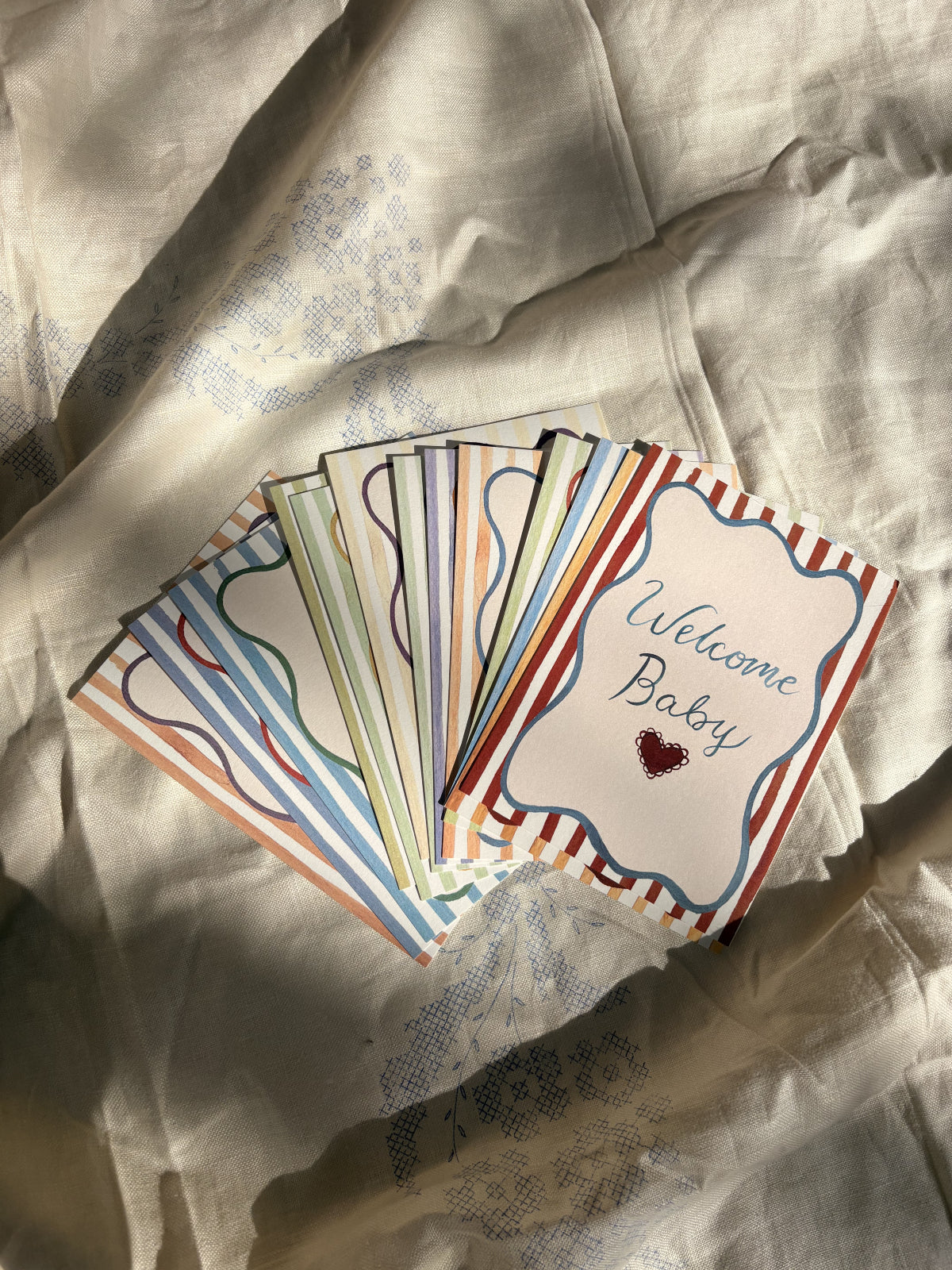 Striped Monthly Milestone Cards Party Supplies Crystal Ochoa Illustrations
