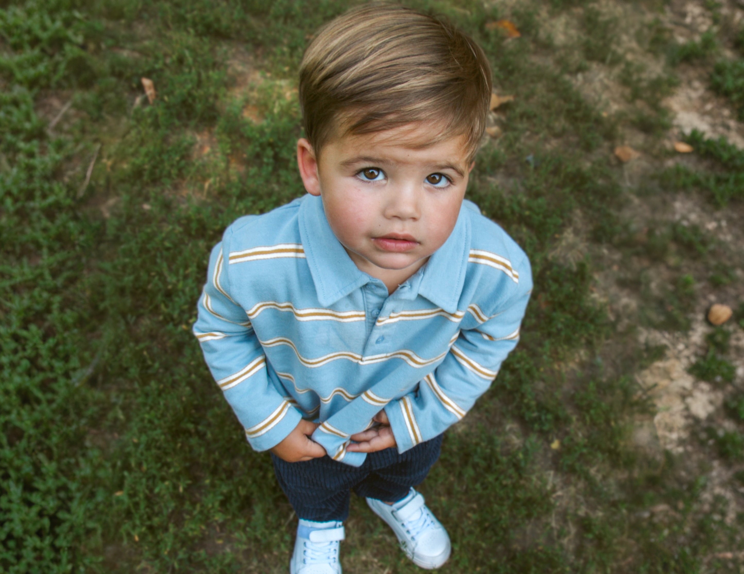 young boy wearing emile et ida polo