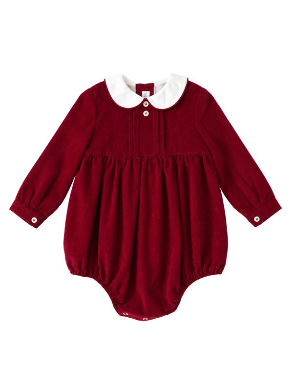 Alex Corduroy Romper Rompers Danrie x Amaia London Winter Red 6M
