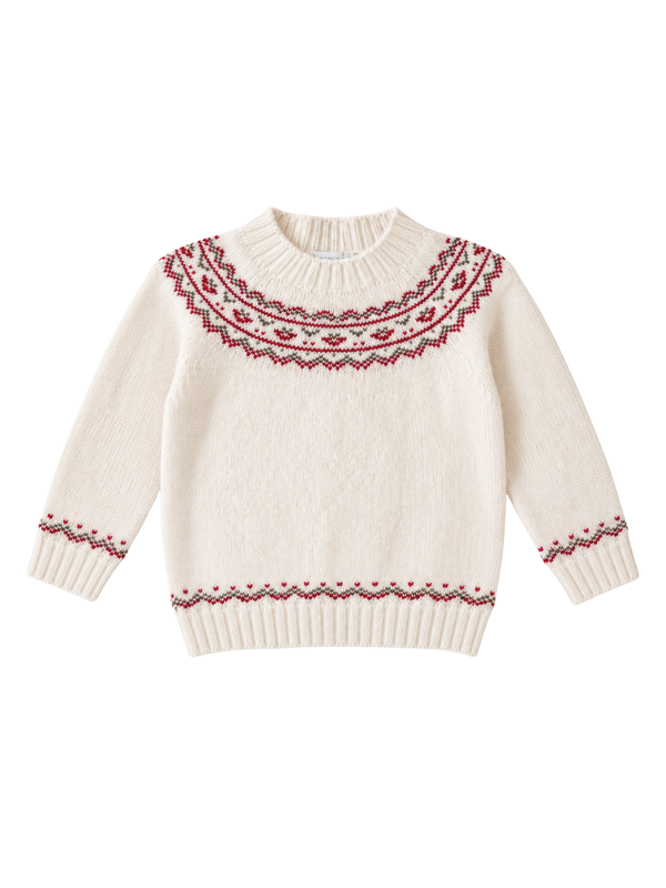 Winter Berry Fair Isle Sweater Sweaters Danrie x Amaia London Ivory 2Y