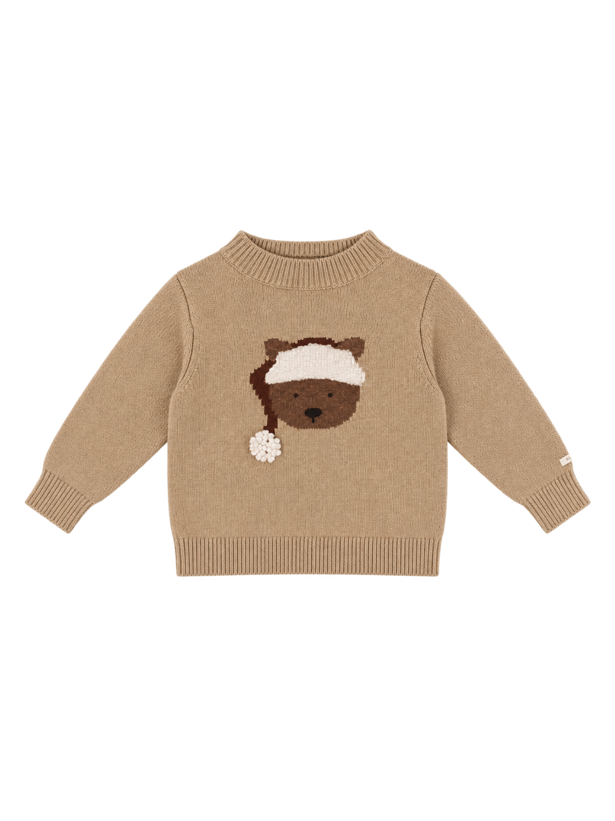 Christmas Bear Sweater Sweaters Donsje Latte Melange 12-18M