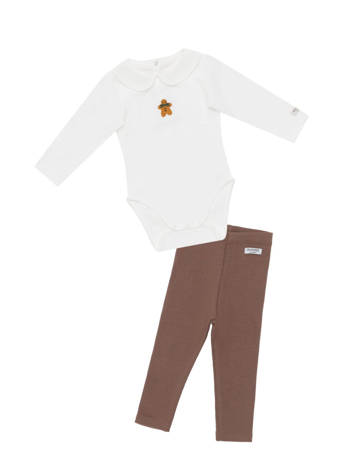 Gingerbread Bodysuit & Leggings Set Sets Donsje Toffee 0-3M