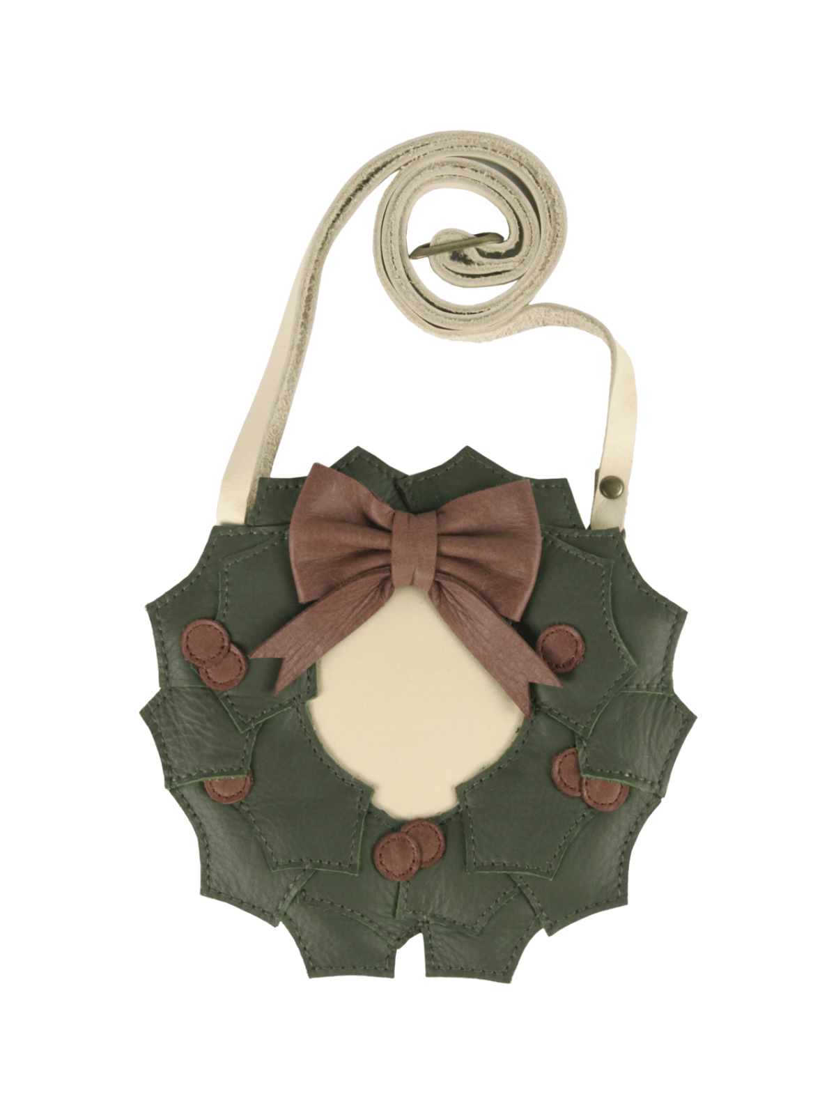Holly Wreath Leather Purse Bags Donsje