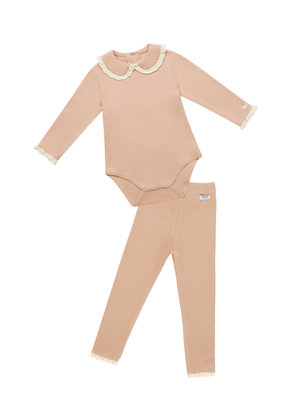 Ruffle Collar Bodysuit & Leggings Set