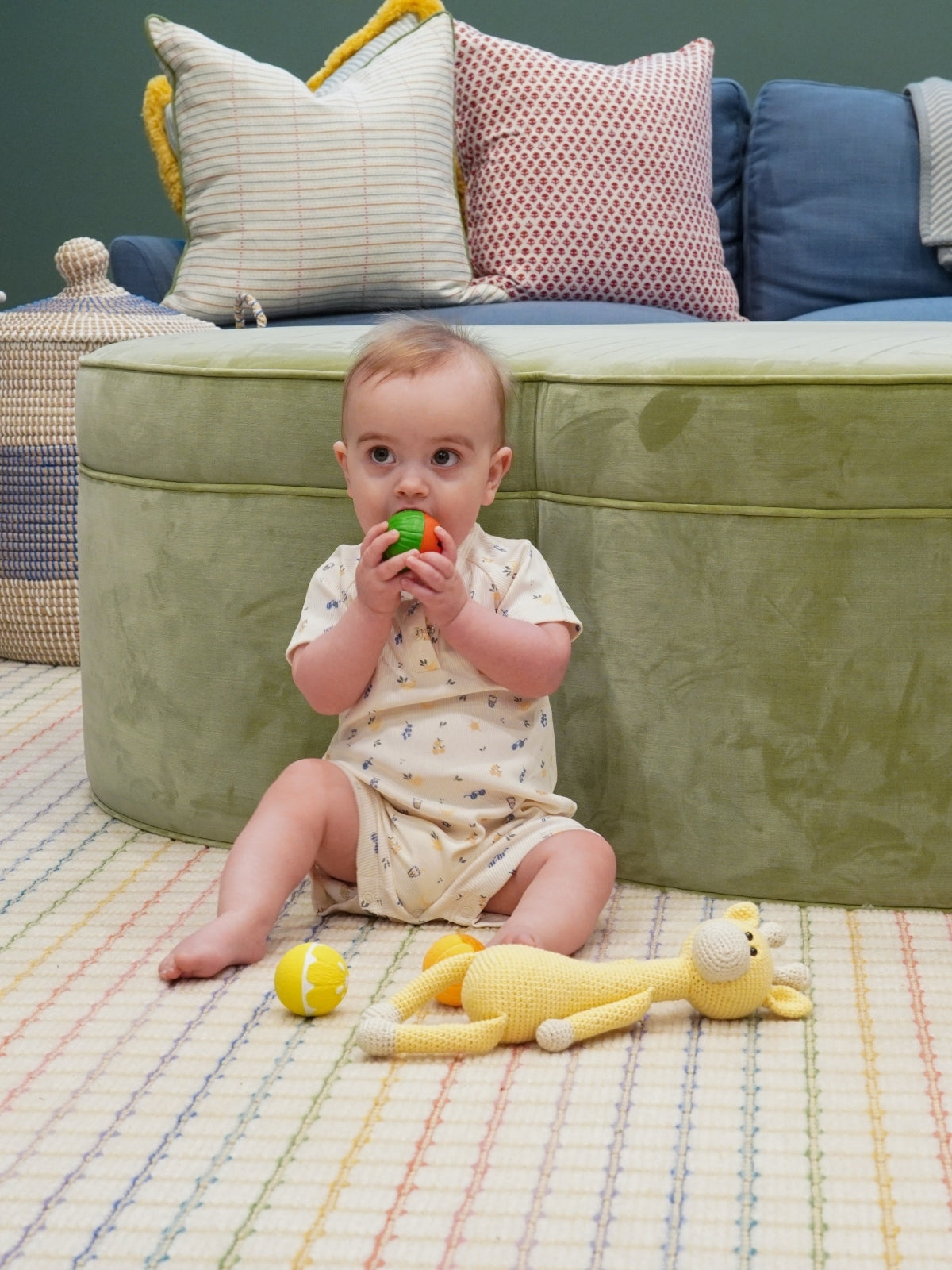 Picnic Print Cotton Romper Rompers Tun Tun